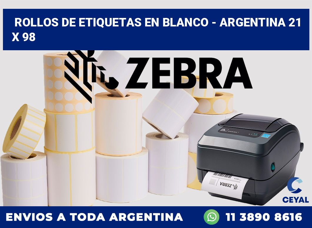 Rollos de etiquetas en blanco - Argentina 21 x 98