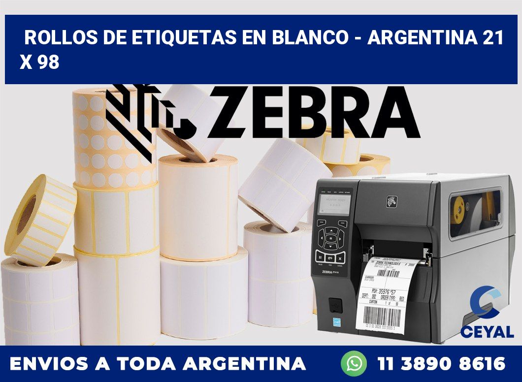Rollos de etiquetas en blanco – Argentina 21 x 98