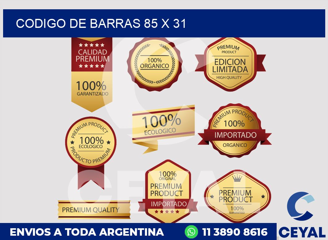 codigo de barras 85 x 31