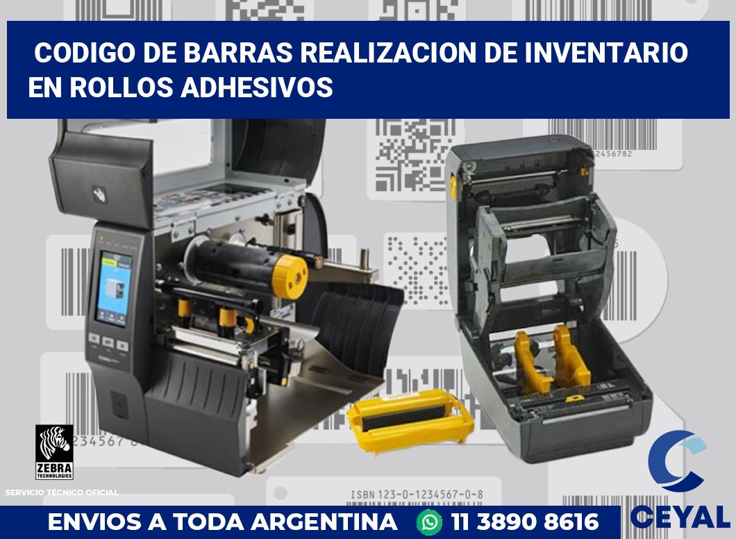 codigo de barras realizacion de inventario  en rollos adhesivos