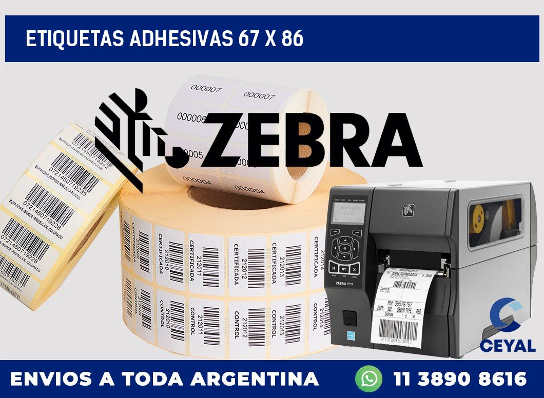 etiquetas adhesivas 67 x 86