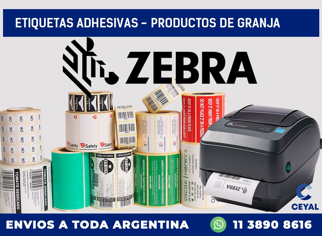 etiquetas adhesivas – productos de granja