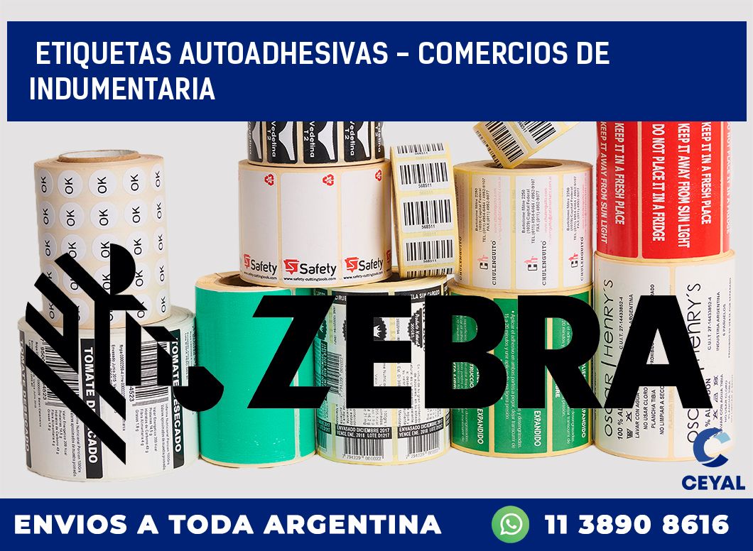 etiquetas autoadhesivas – Comercios de indumentaria