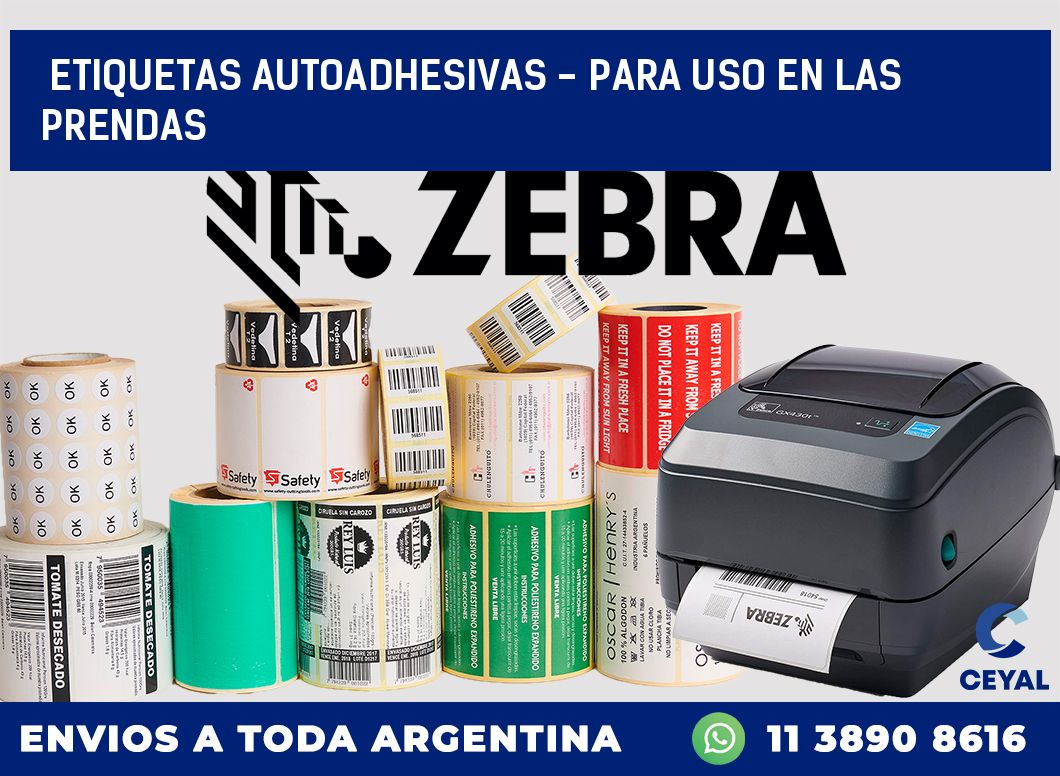 etiquetas autoadhesivas - para uso en las prendas