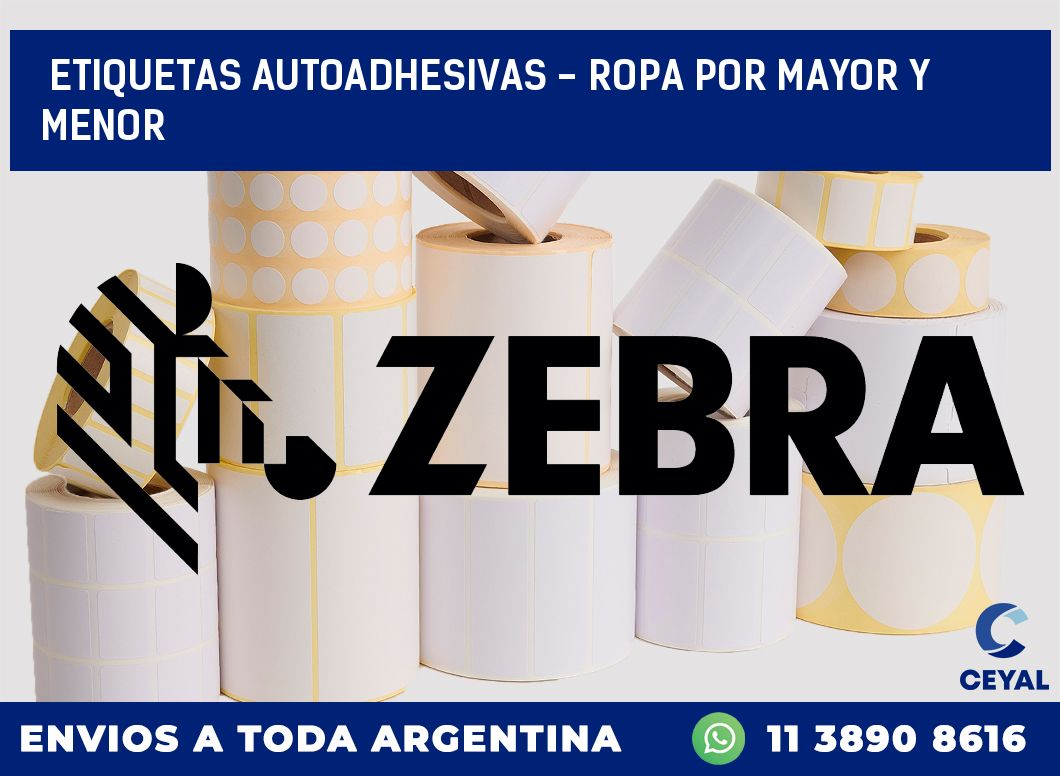 etiquetas autoadhesivas - ropa por mayor y menor