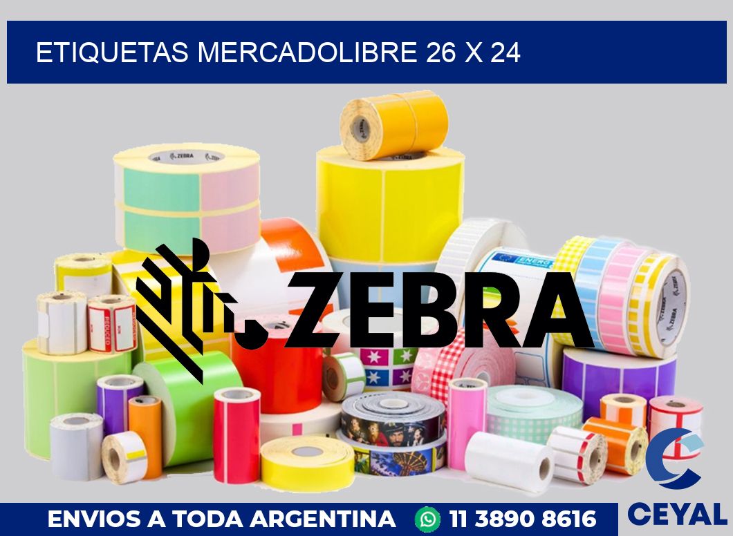 etiquetas mercadolibre 26 x 24