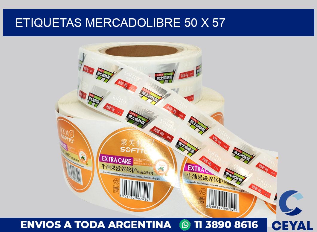 etiquetas mercadolibre 50 x 57