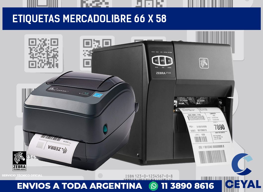 etiquetas mercadolibre 66 x 58