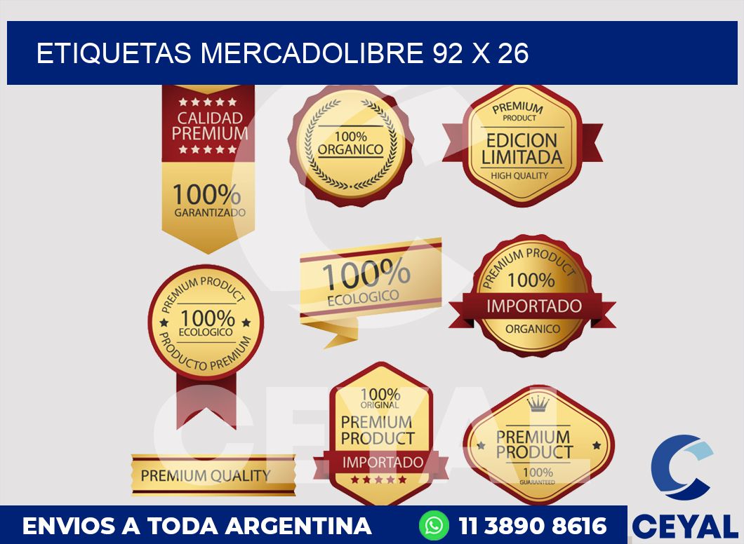 etiquetas mercadolibre 92 x 26