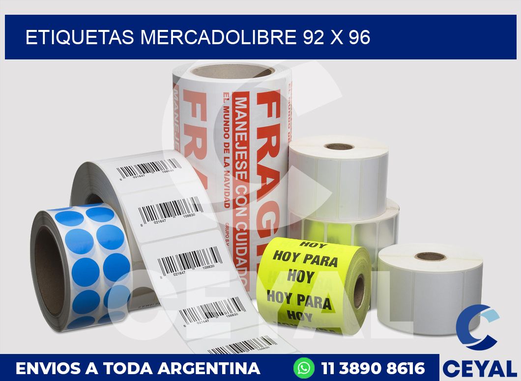 etiquetas mercadolibre 92 x 96