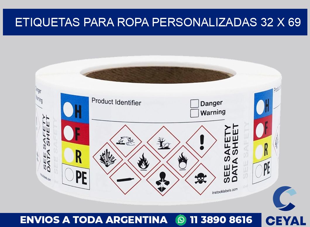 etiquetas para ropa personalizadas 32 x 69