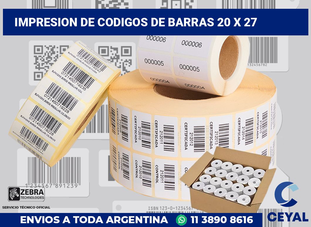 impresion de codigos de barras 20 x 27
