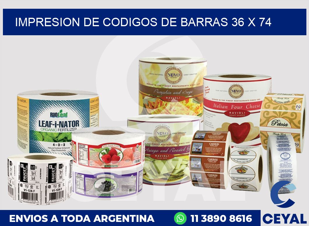 impresion de codigos de barras 36 x 74
