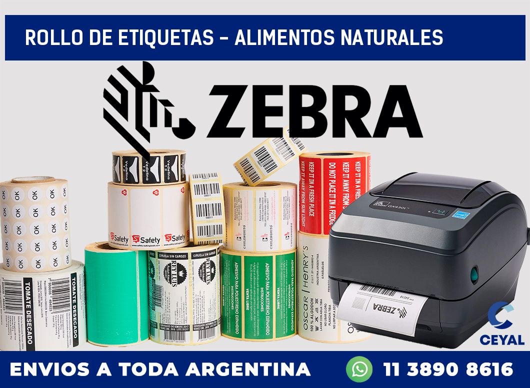 rollo de etiquetas - alimentos naturales
