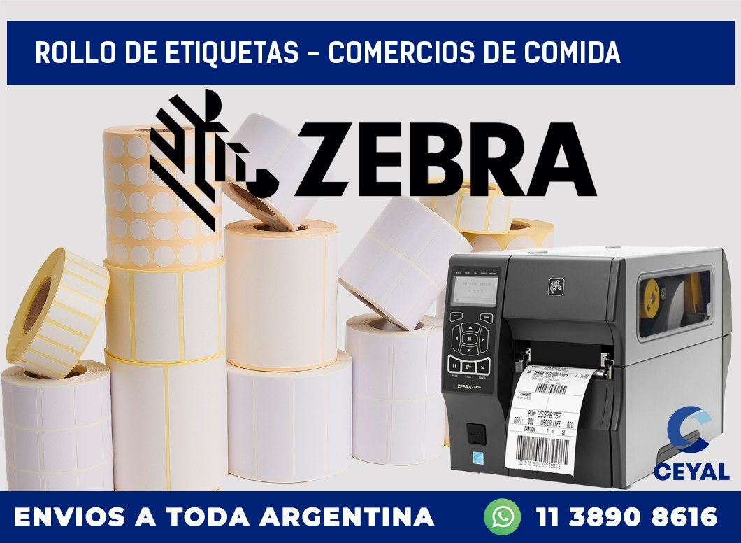rollo de etiquetas - comercios de comida