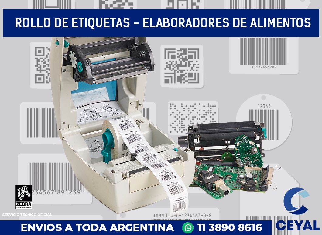 rollo de etiquetas - elaboradores de alimentos