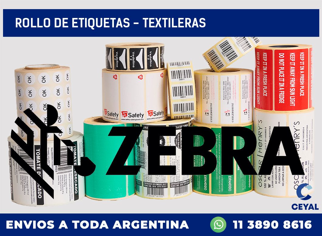 rollo de etiquetas - textileras