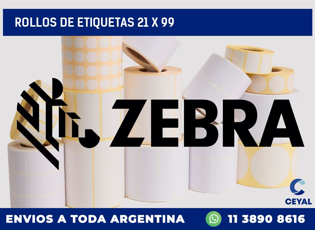 rollos de etiquetas 21 x 99