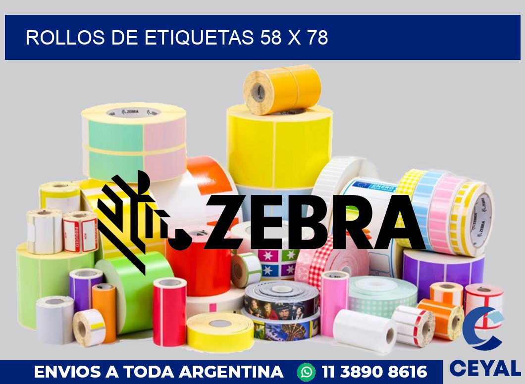 rollos de etiquetas 58 x 78