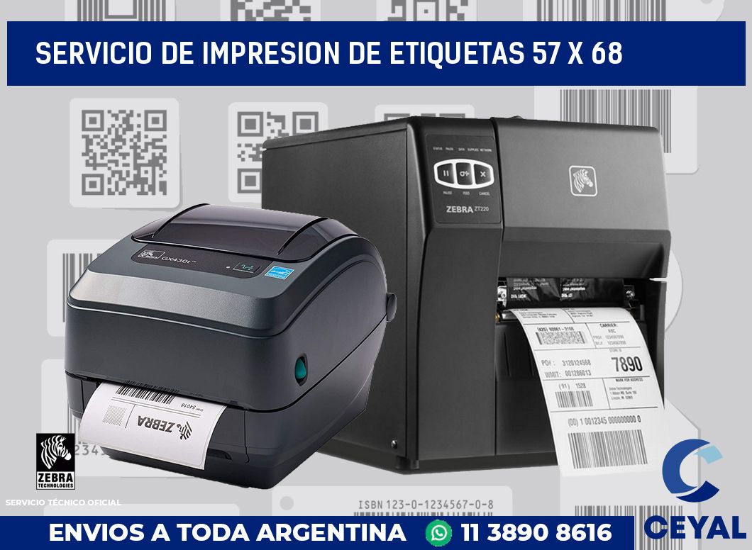 servicio de impresion de etiquetas 57 x 68