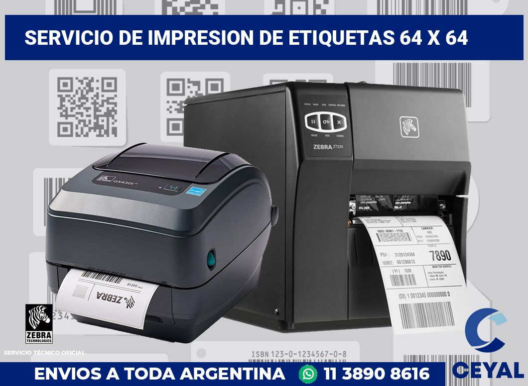 servicio de impresion de etiquetas 64 x 64