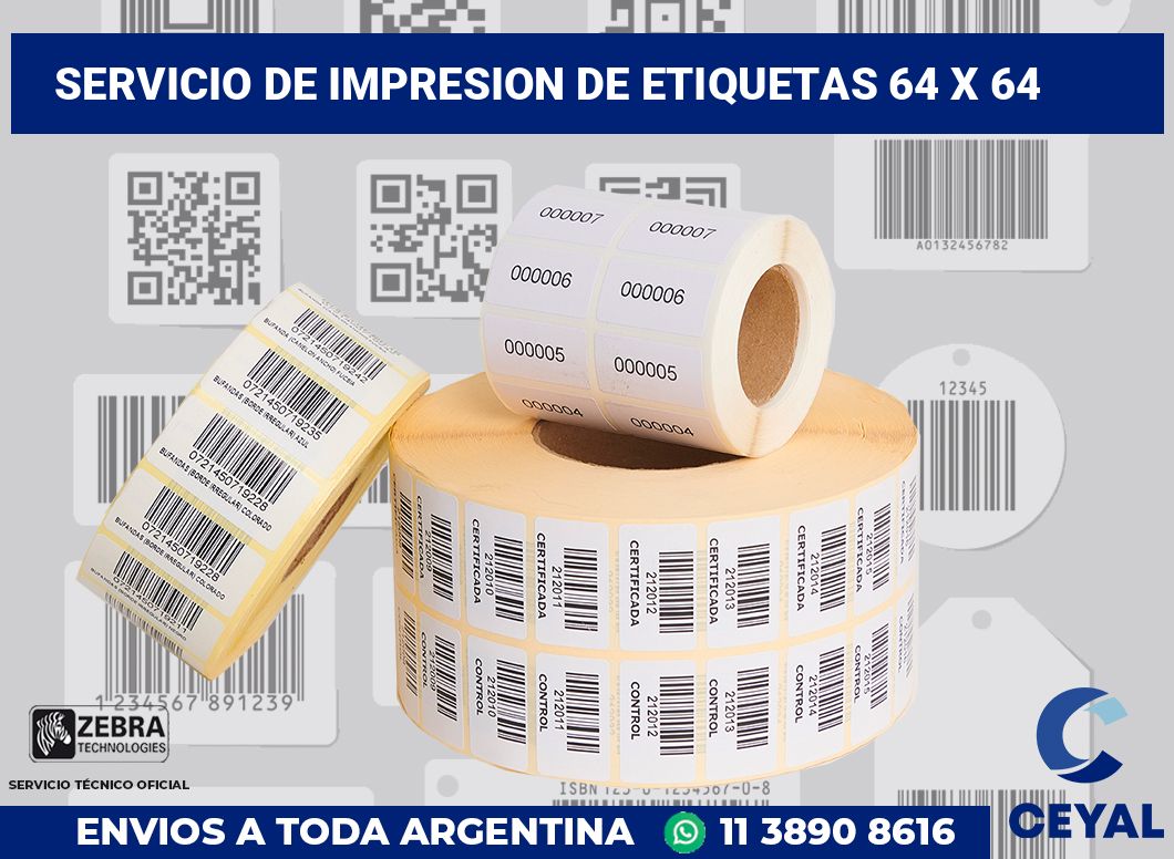 servicio de impresion de etiquetas 64 x 64
