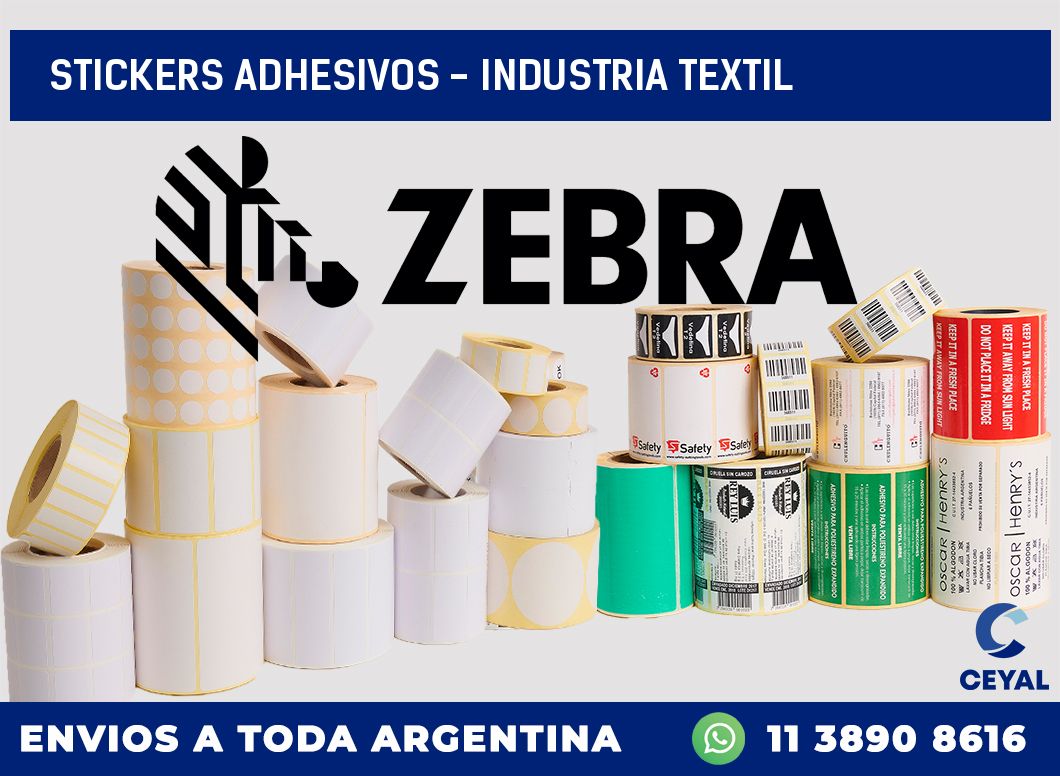 stickers adhesivos - Industria textil