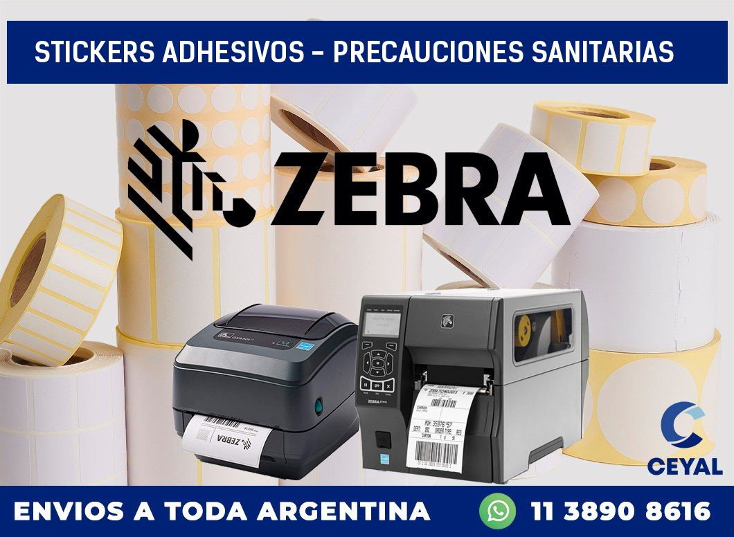 stickers adhesivos – precauciones sanitarias