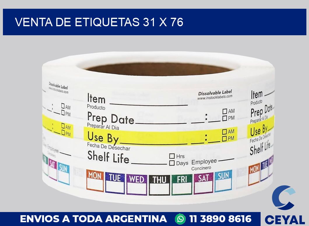 venta de etiquetas 31 x 76