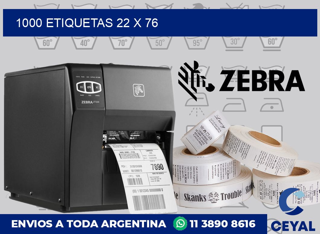 1000 etiquetas 22 x 76