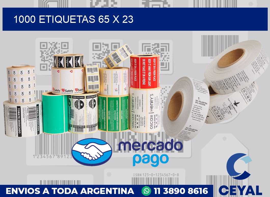 1000 etiquetas 65 x 23
