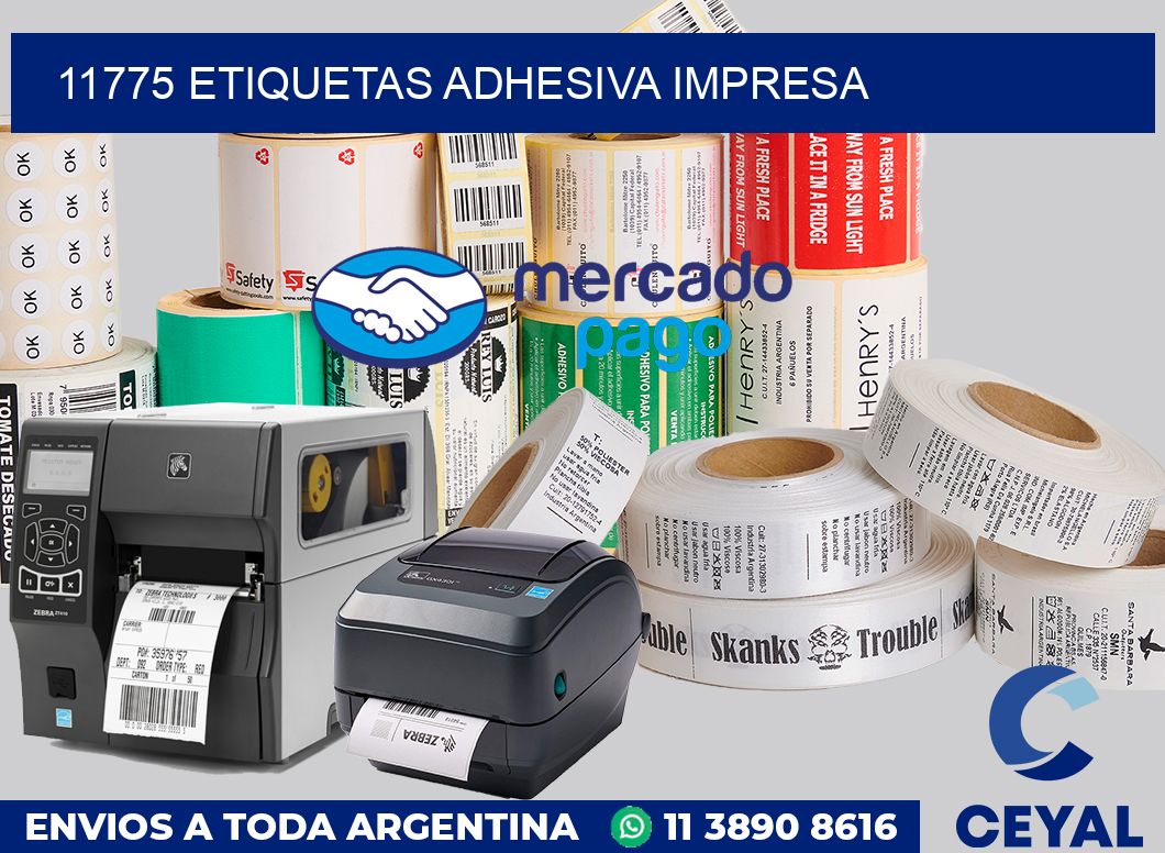 11775 etiquetas adhesiva impresa