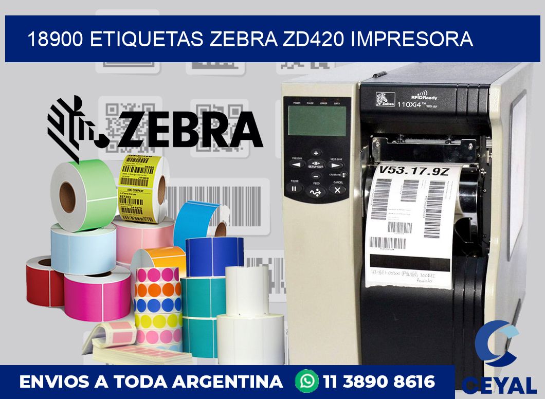 18900 etiquetas Zebra zd420 impresora