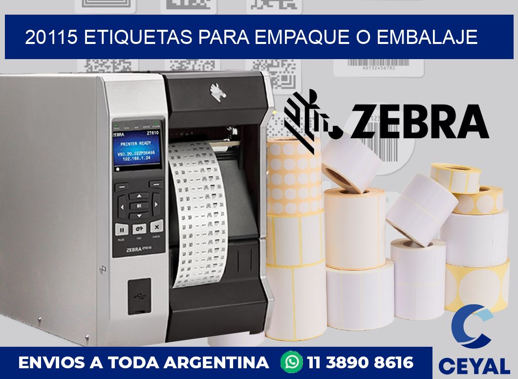 20115 etiquetas para empaque o embalaje