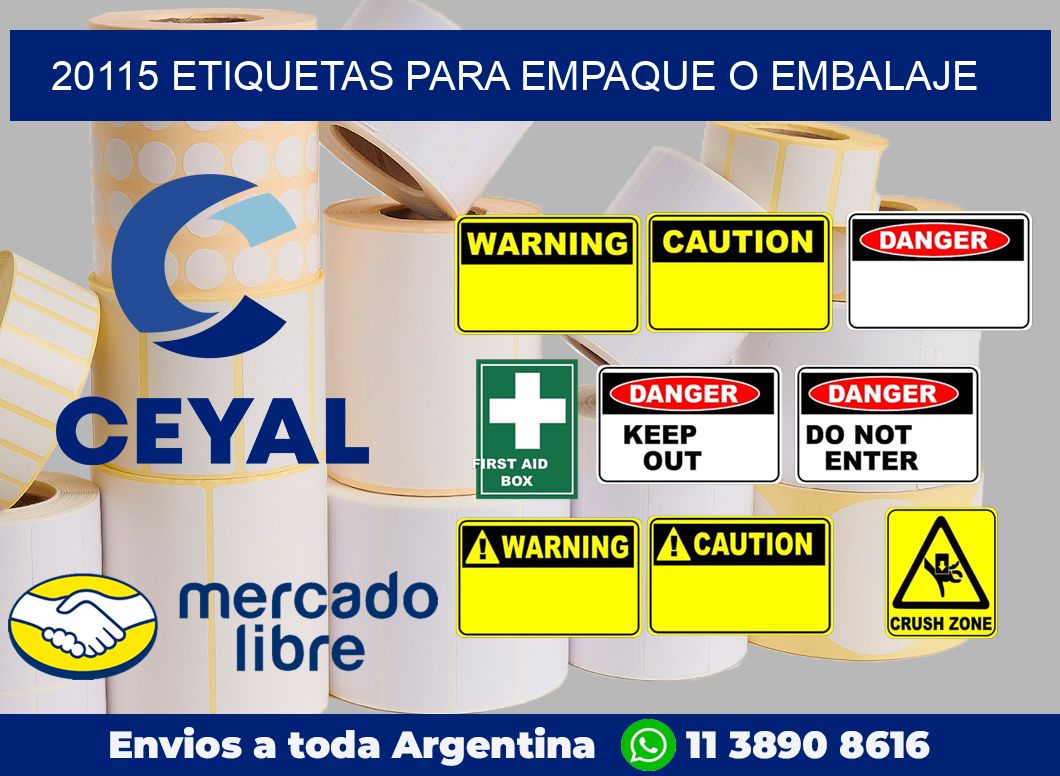 20115 etiquetas para empaque o embalaje