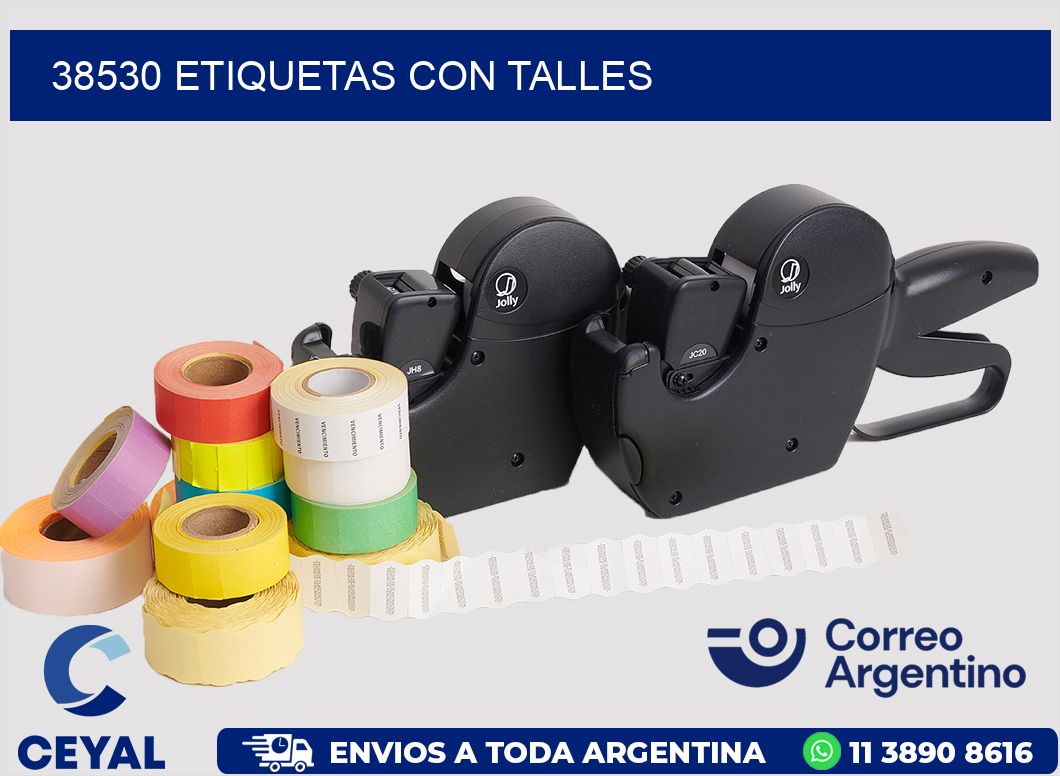 38530 Etiquetas con talles