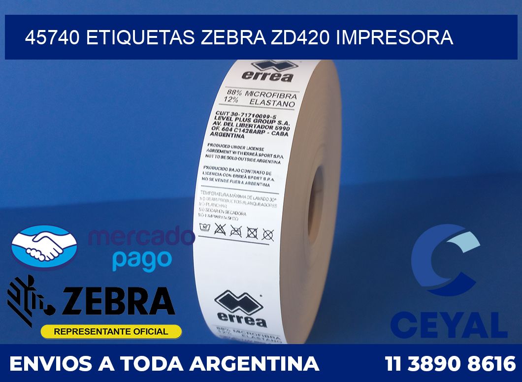 45740 etiquetas Zebra zd420 impresora