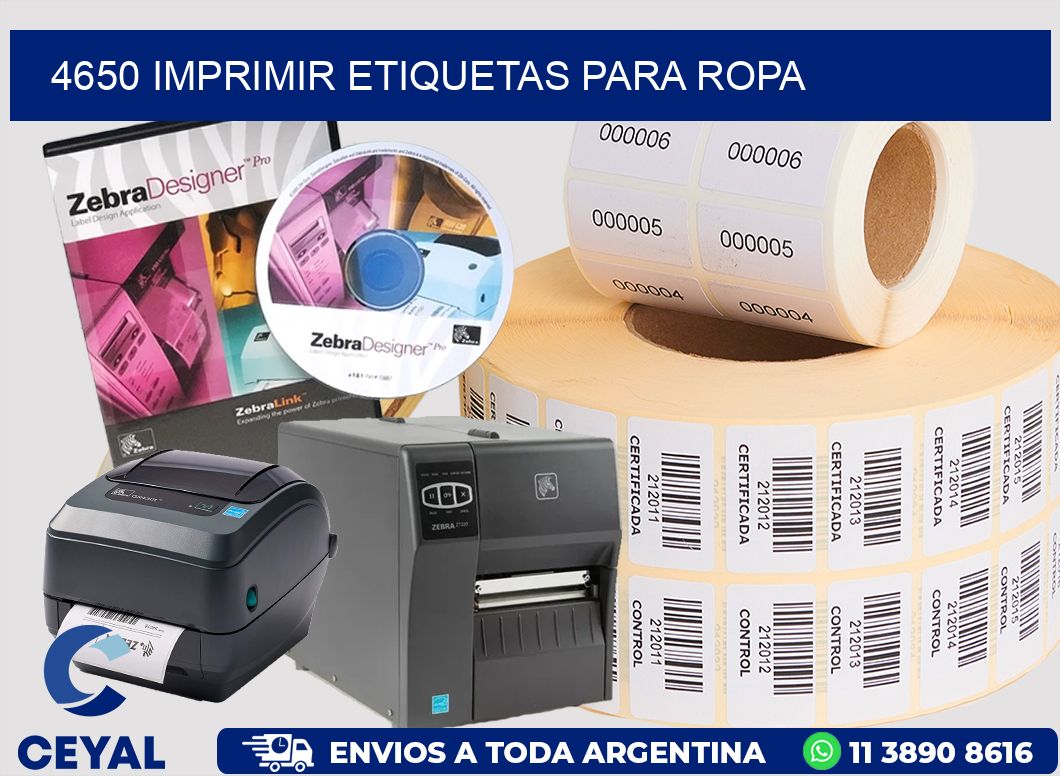 4650 Imprimir etiquetas para ropa
