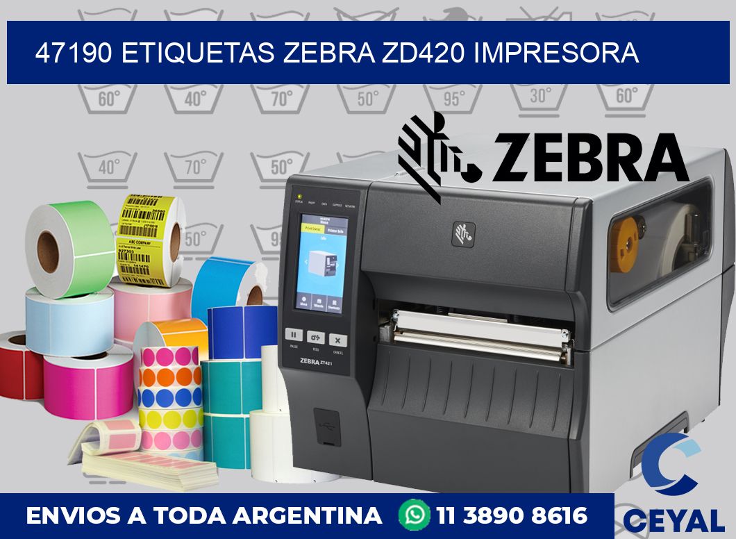 47190 etiquetas Zebra zd420 impresora