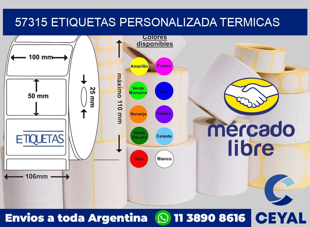 57315 etiquetas personalizada termicas