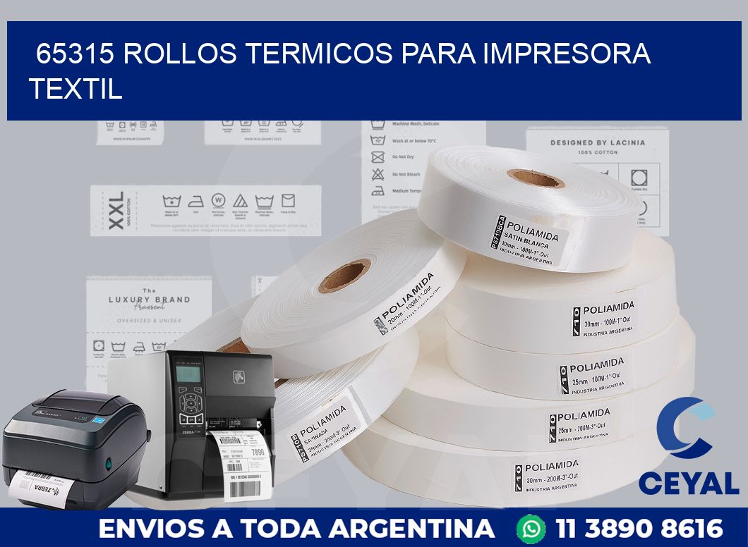65315 rollos termicos para impresora textil