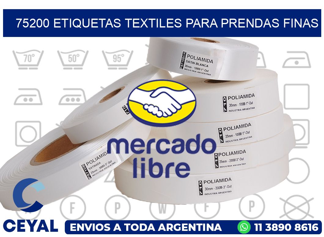 75200 Etiquetas textiles para prendas finas