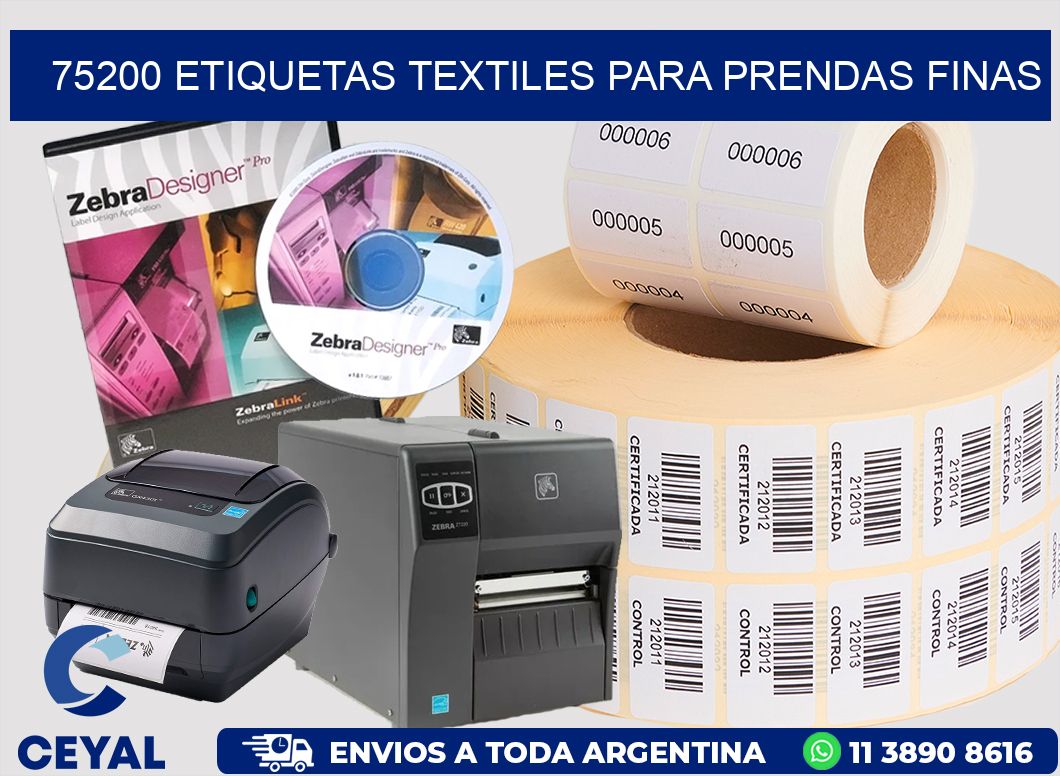 75200 Etiquetas textiles para prendas finas