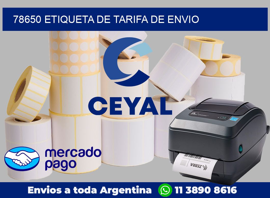 78650 Etiqueta de tarifa de envio