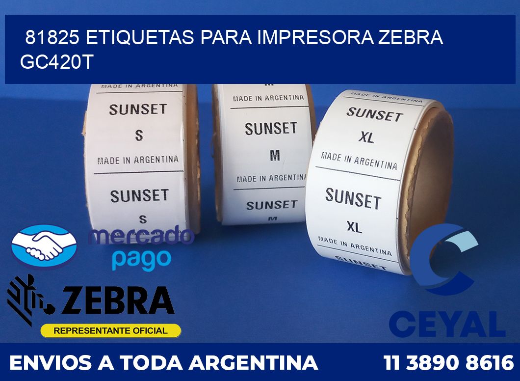 81825 etiquetas para impresora zebra GC420T