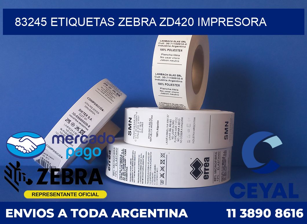 83245 etiquetas Zebra zd420 impresora