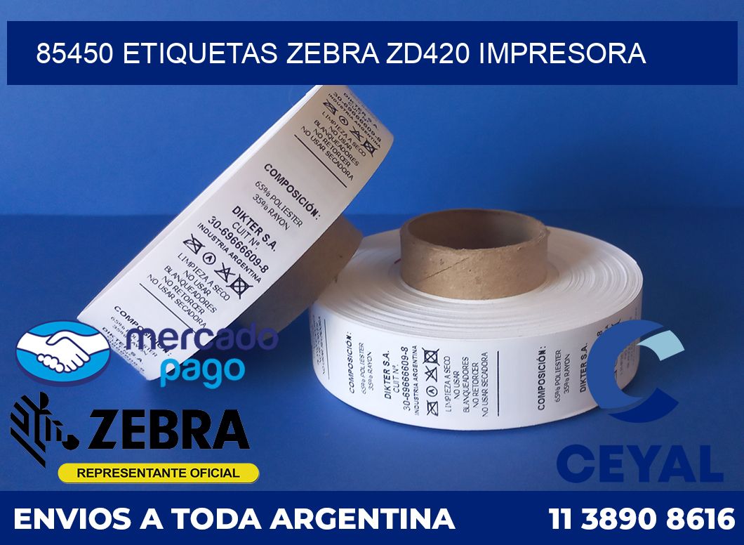 85450 etiquetas Zebra zd420 impresora