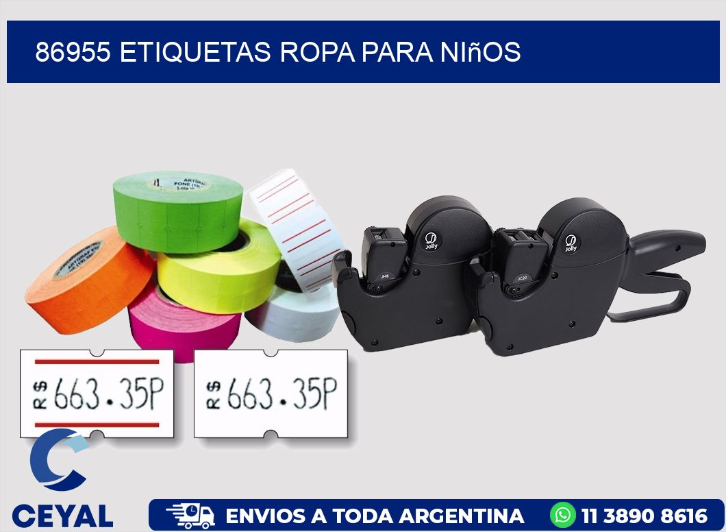 86955 Etiquetas ropa para niños