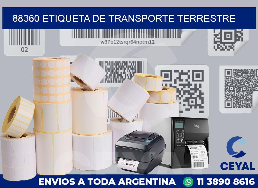 88360 Etiqueta de transporte terrestre