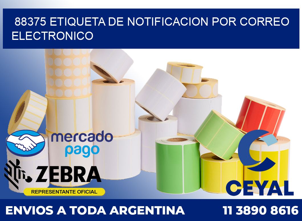 88375 Etiqueta de notificacion por correo electronico